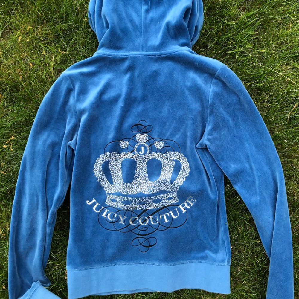 Juicy Couture Velour Blue Zip Up (M)